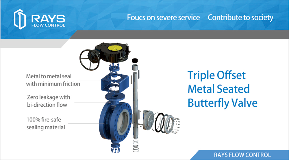 RAYS Triple Offset Butterfly Valve (TOV) with Full Metal Seated